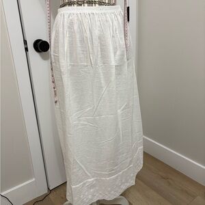 Ladies cotton half slip White with Eyelet Hem sz M